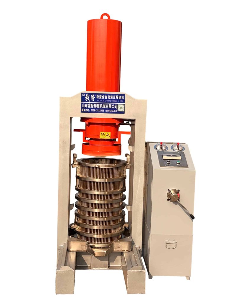 Model 325 batch hydraulic oil press for conditioned filter cake