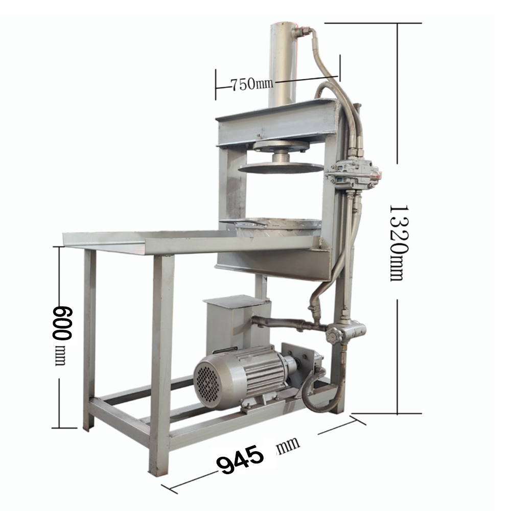 Hydraulic cake wrapping machine with worktable and forming mold
