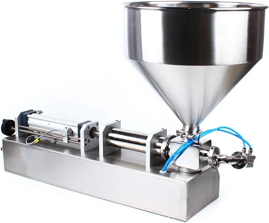 Semi-automatic pneumatic piston filling machine for sauce and paste products