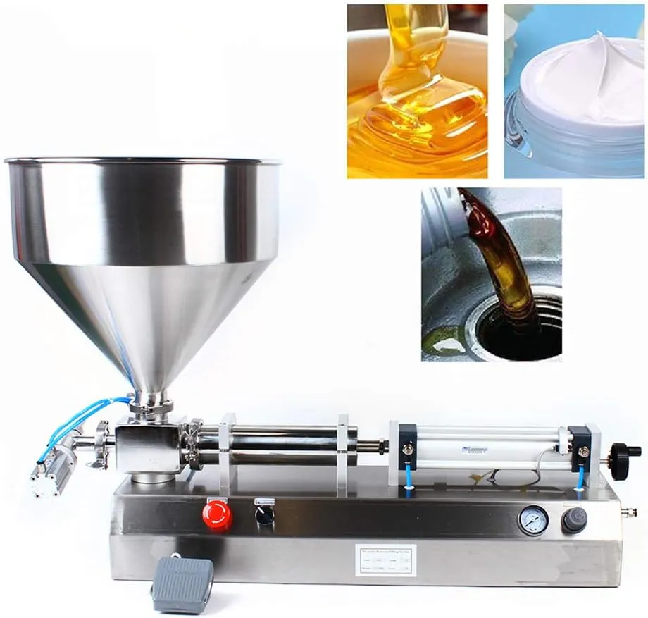 Stainless steel hopper and piston filling assembly