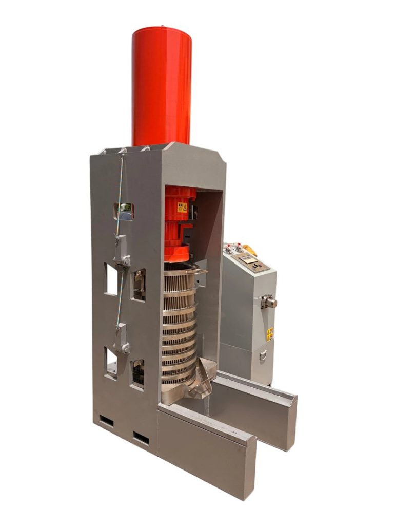 355 to 500 cold-press hydraulic oil press machine front view showing the cage barrel