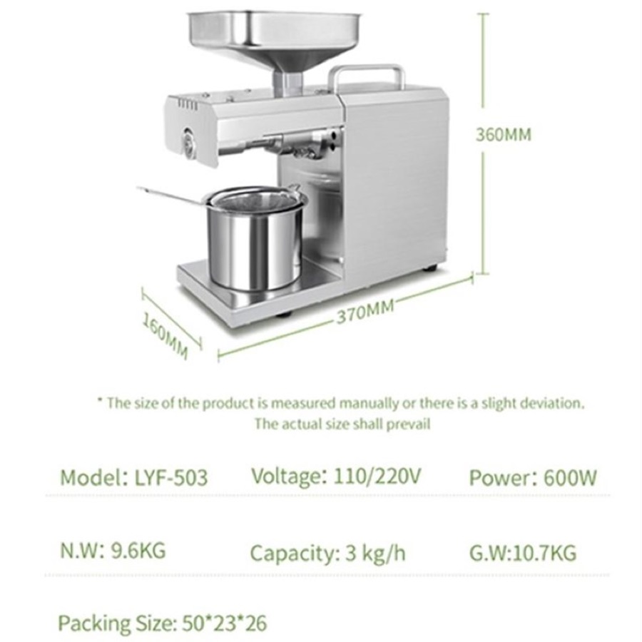 3-4 kg/h Mini Home Oil Press Machine, model LYF-501S – detail view 2